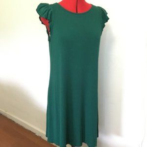 Green Ruffle Sleeve Dress